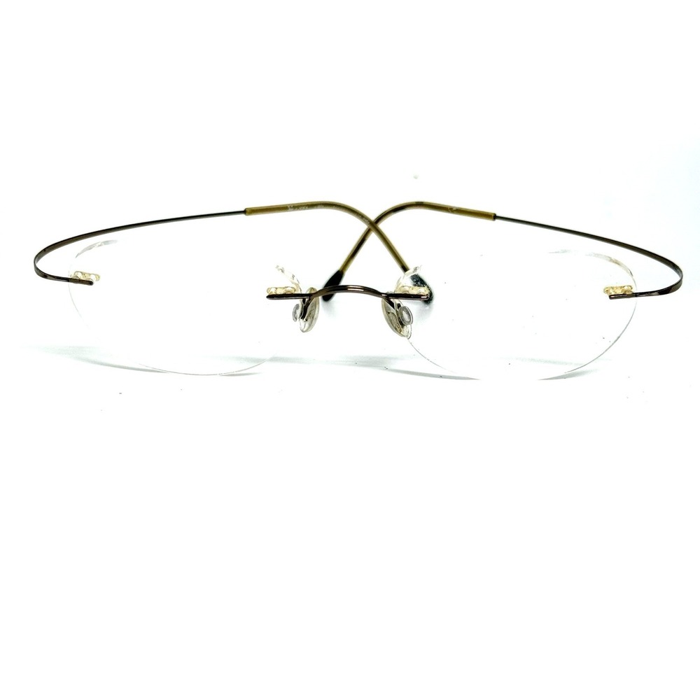 Silhouette Rimless Titanium Eyeglasses Frames Bronze Gold Tone Made in Austria